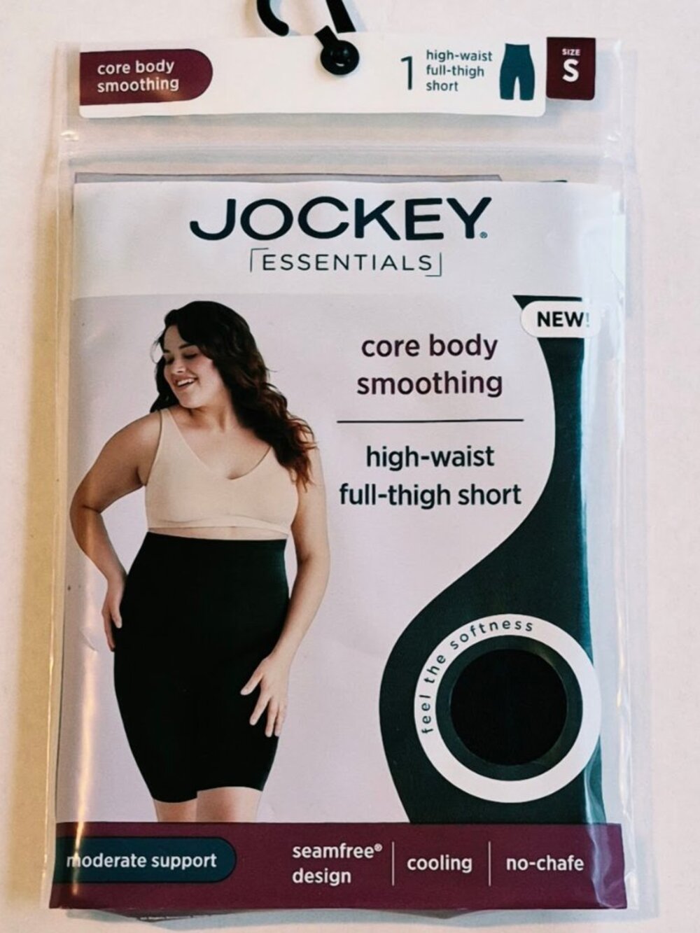 Women's Jockey Essentials Size SMALL Smoothing High Waist Full Thigh Short